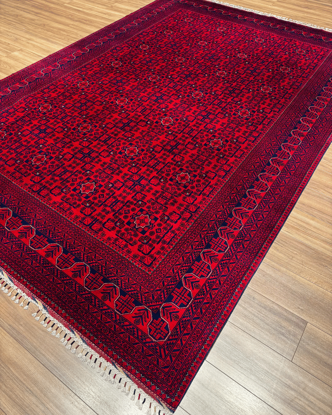 Handwoven Afghan Style Wool Rug 8' x 11' 5"