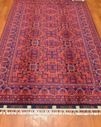 Afghan Hamyap Style Hand-Knotted Wool Rug 4' 1" x 6' 5"