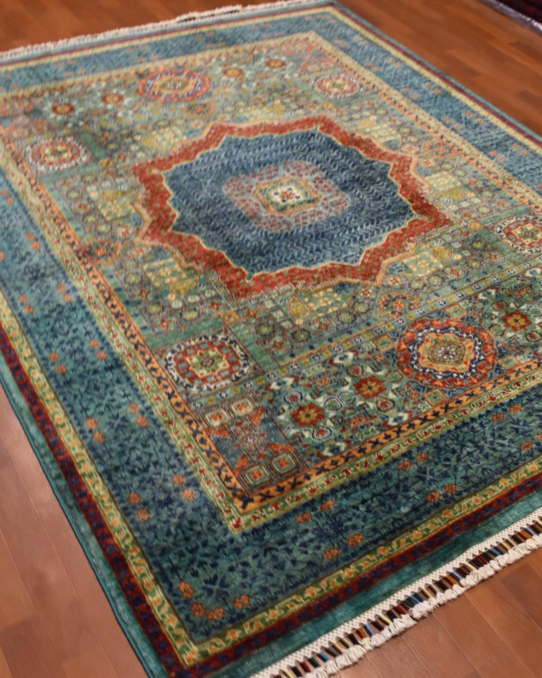 Mamluk Hand-Knotted Wool Rug 5' 1" x 6' 2"
