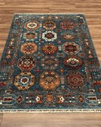 Tapis en laine style afghan 55 x 146 cm