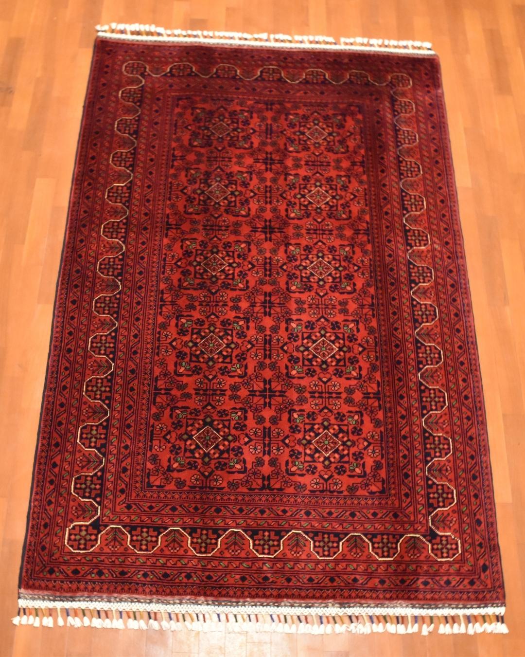 Afghan Hamyap Style Hand-Knotted Wool Rug 3' 9" x 5' 9"