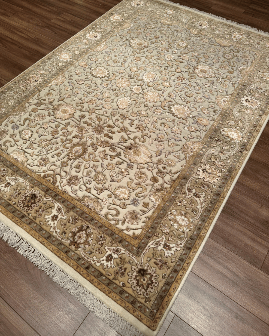 Ottoman Elegance Hand-Knotted Wool Rug 5' 8" x 7' 9"