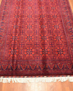 Afghan Bilcik Style Hand-Knotted Wool Rug 5' 6" x 7' 6"