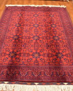 Afghan Bilcik Style Hand-Knotted Wool Rug 4' 8" x 6' 5"