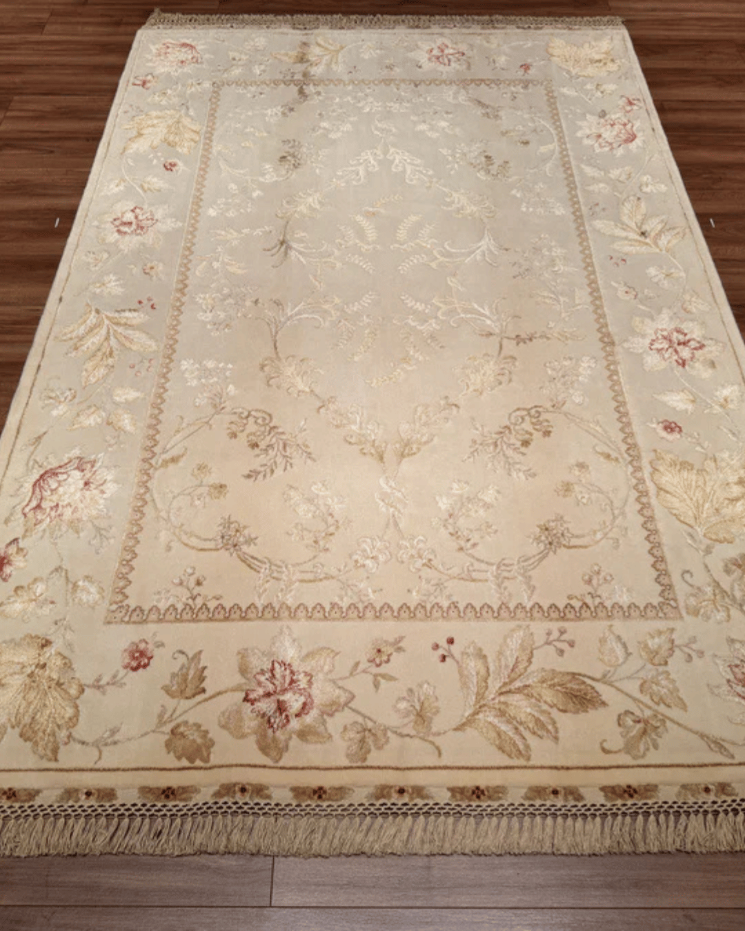 Ottoman Elegance Hand-Knotted Wool Rug 5' 5" x 8' 3"