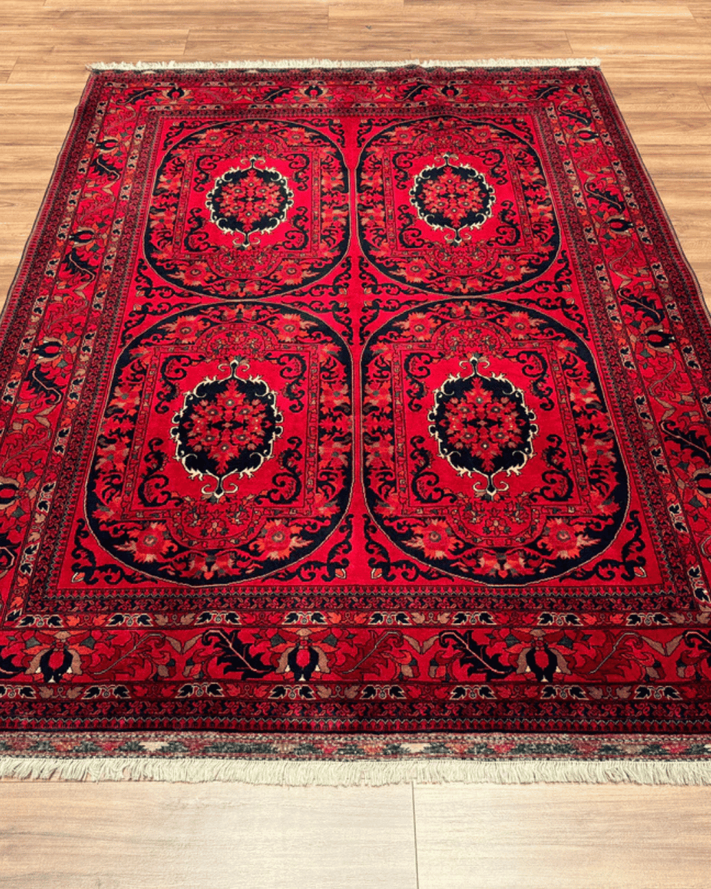 Tapis en laine style afghan 55 x 146 cm