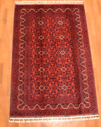 Afghan Hamyap Style Hand-Knotted Wool Rug 4' x 6'