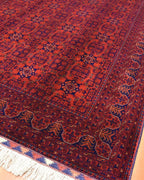 Afghan Bilcik Style Hand-Knotted Wool Rug 5' 5" x 7' 7"