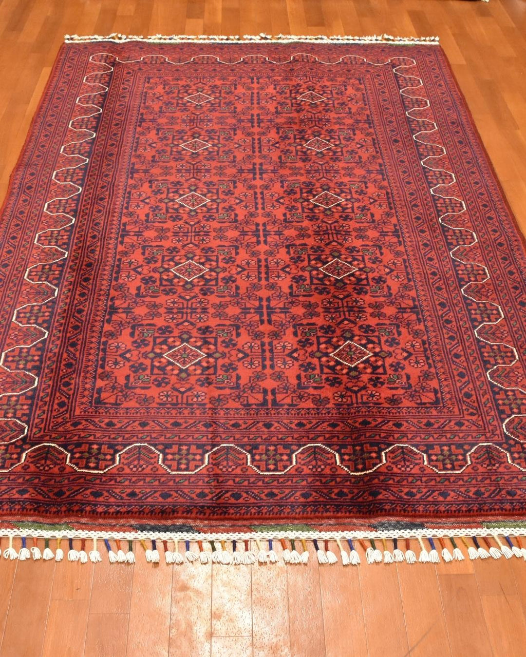 Afghan Hamyap Style Hand-Knotted Wool Rug 4' x 5' 9"