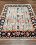 Ushak Hand-Knotted Wool Rug 7' x 9'