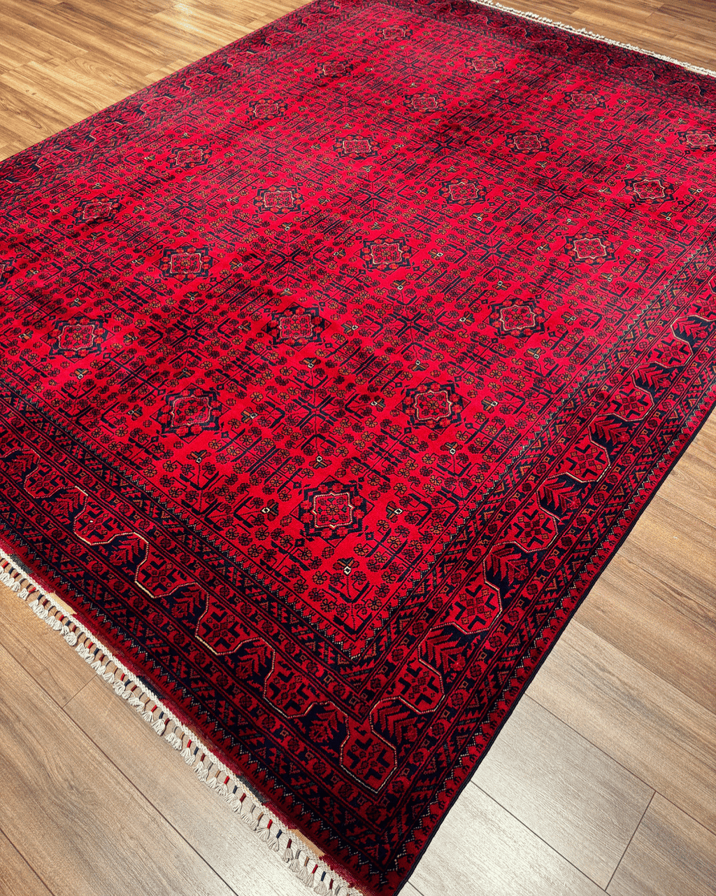 Handwoven Afghan Style Wool Rug 7' 9" x 9' 7"