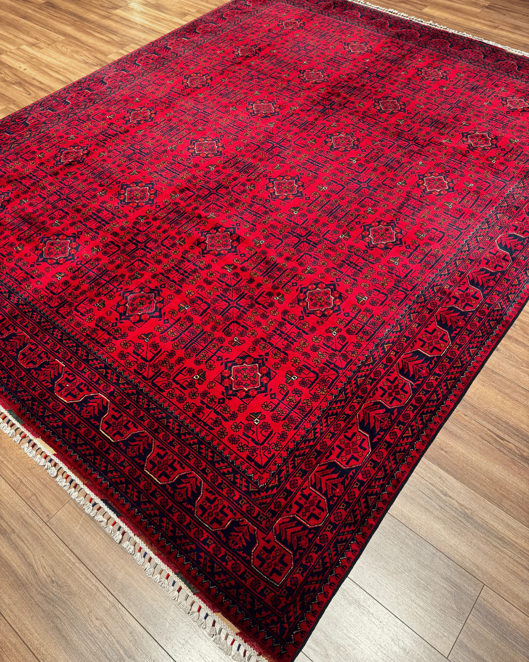 Handwoven Afghan Style Wool Rug 7' 9" x 9' 7"