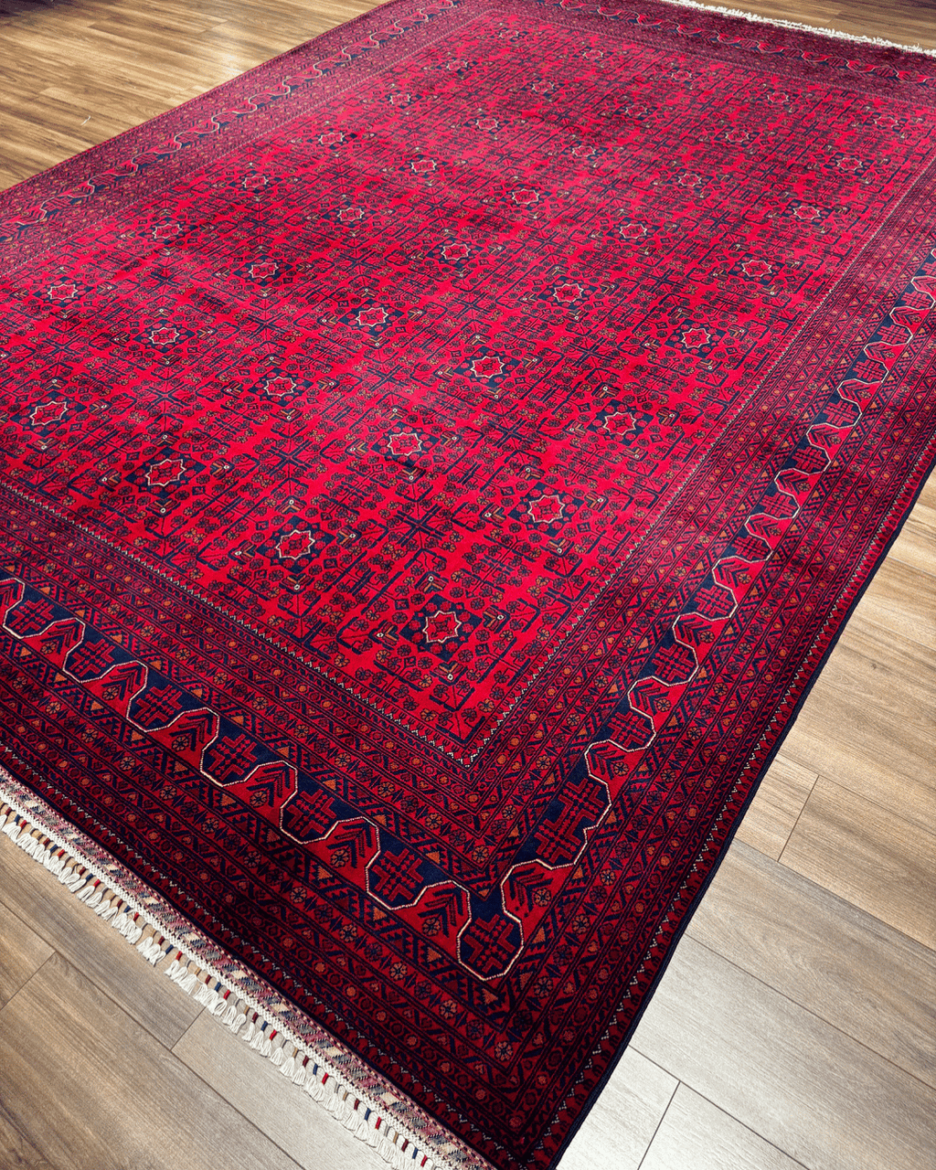 Handwoven Afghan Style Wool Rug 9' 7" x 13' 5"