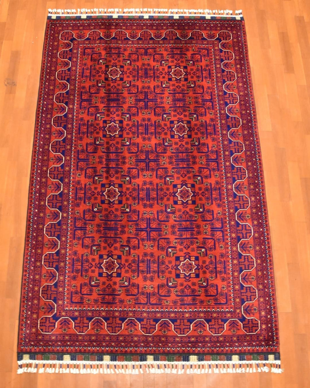Afghan Hamyap Style Hand-Knotted Wool Rug 4' x 6' 5"