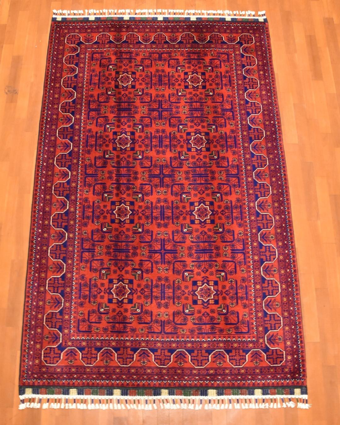 Afghan Hamyap Style Hand-Knotted Wool Rug 4' x 6' 5"