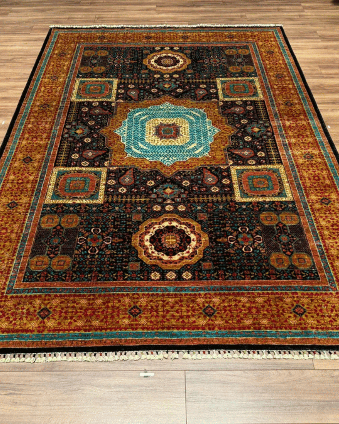Mamluk Hand-Knotted Wool Rug 6' 7" x 9' 5"