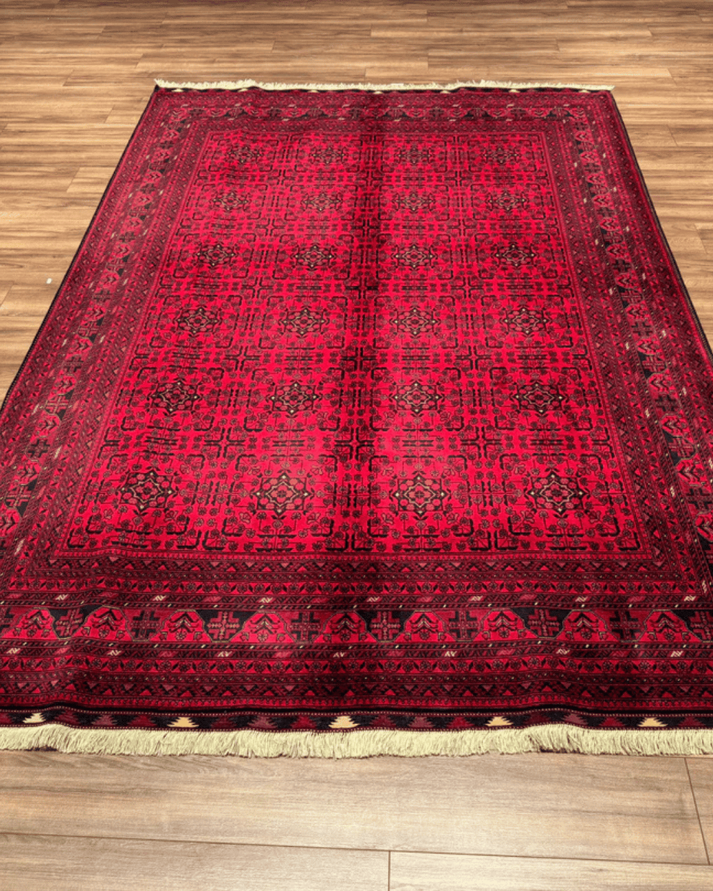 Handwoven Afghan Style Wool Rug 6' 5" x 9' 6"
