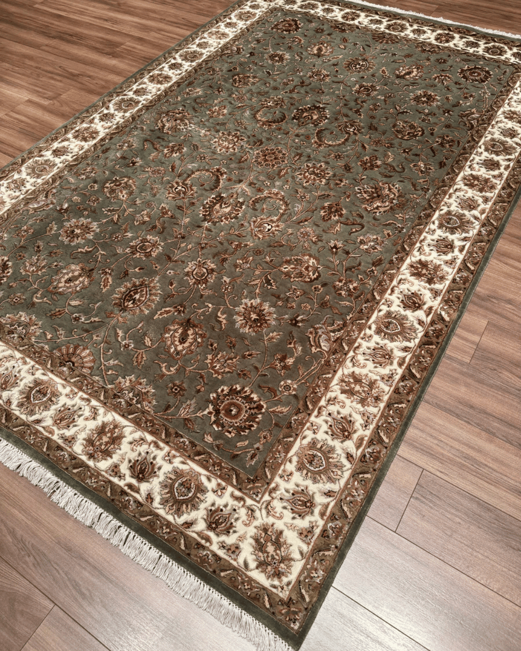 Ottoman Elegance Hand-Knotted Wool Rug 6' 6" x 9' 9"