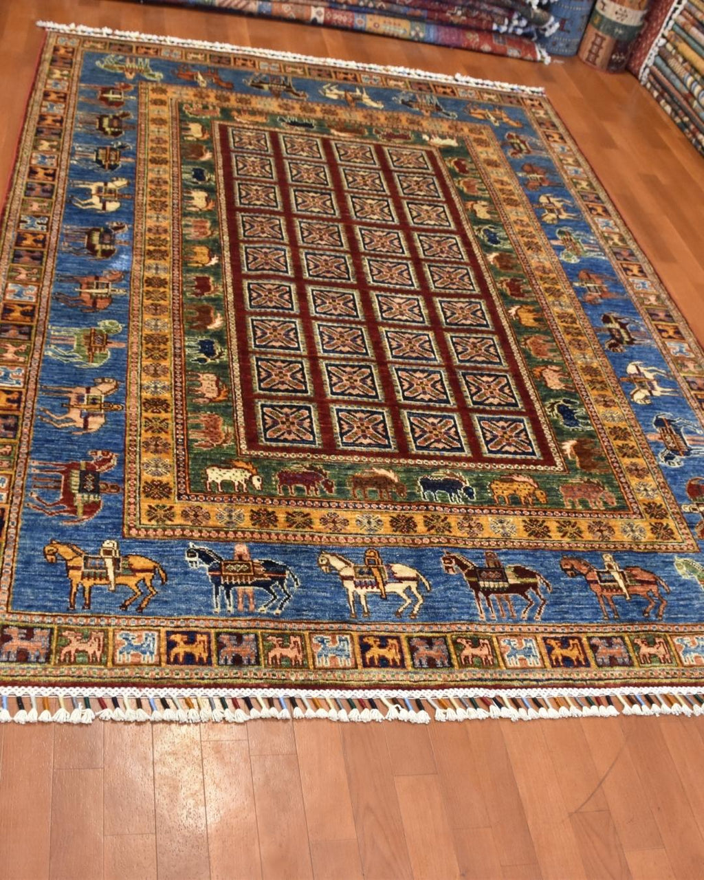 Pazyryk Hand-Knotted Wool Rug 4' 9" x 6' 7"
