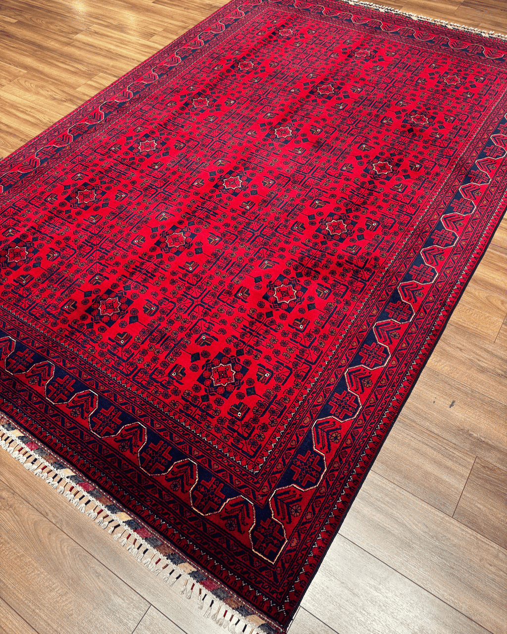 Tapis en laine style afghan 55 x 146 cm