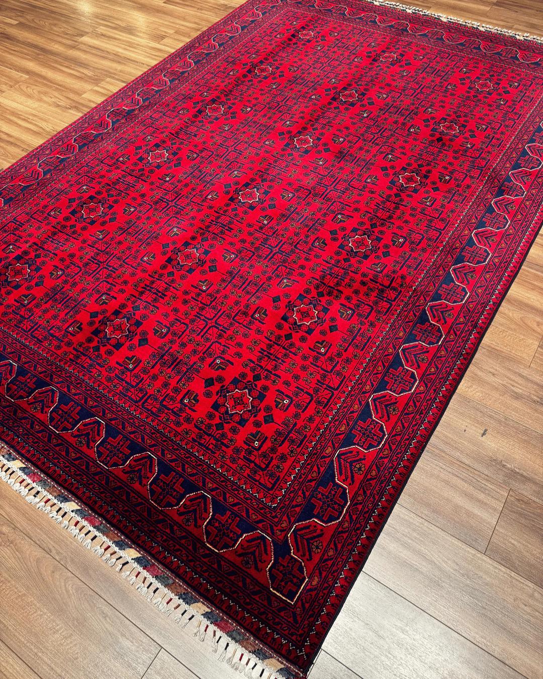 Tapis en laine style afghan 55 x 146 cm