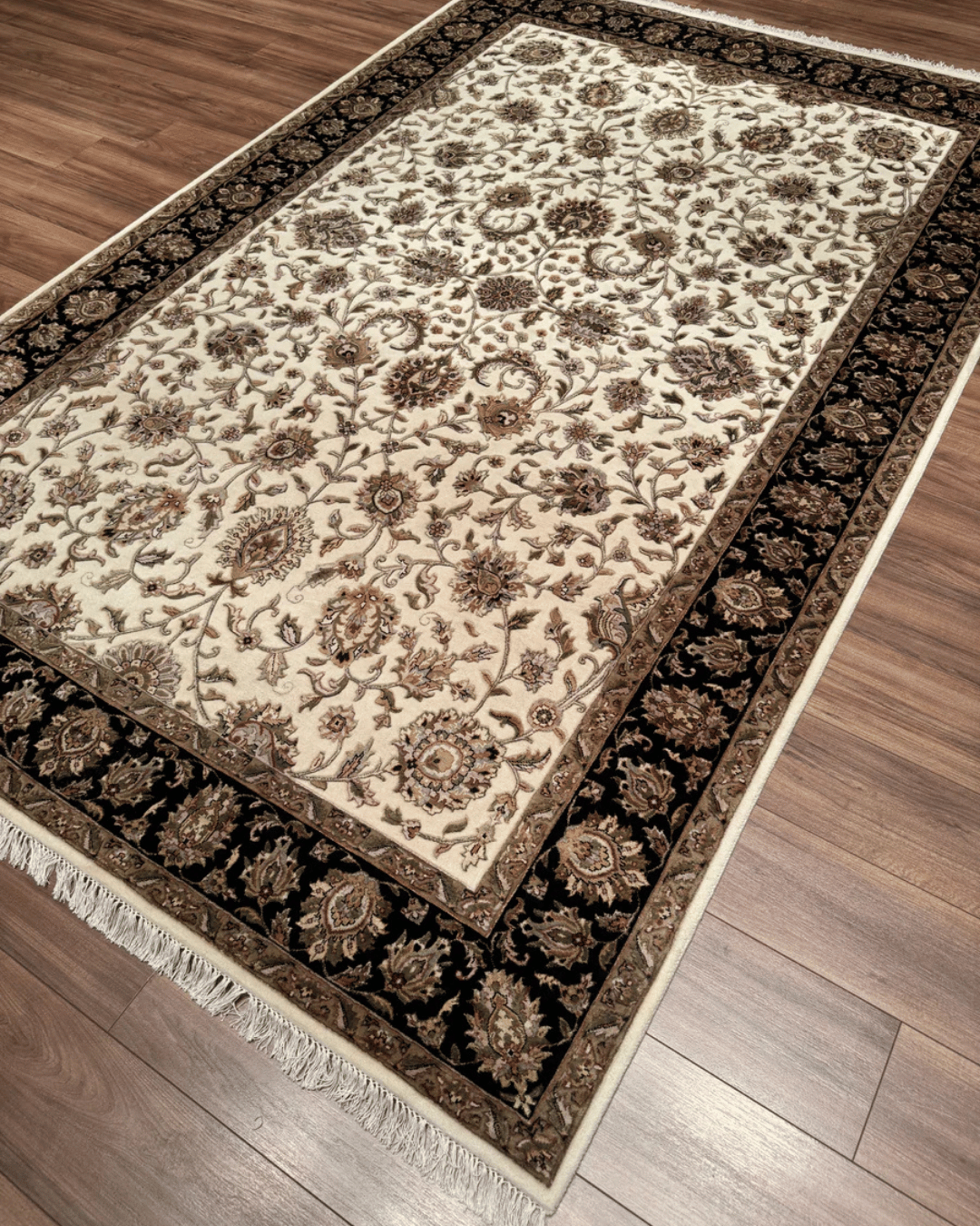 Ottoman Elegance Hand-Knotted Wool Rug 6' 6" x 10'