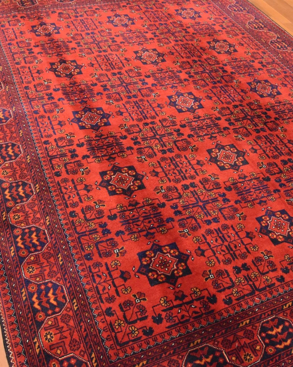 Afghan Bilcik Style Hand-Knotted Wool Rug 4' 9" x 6' 6"
