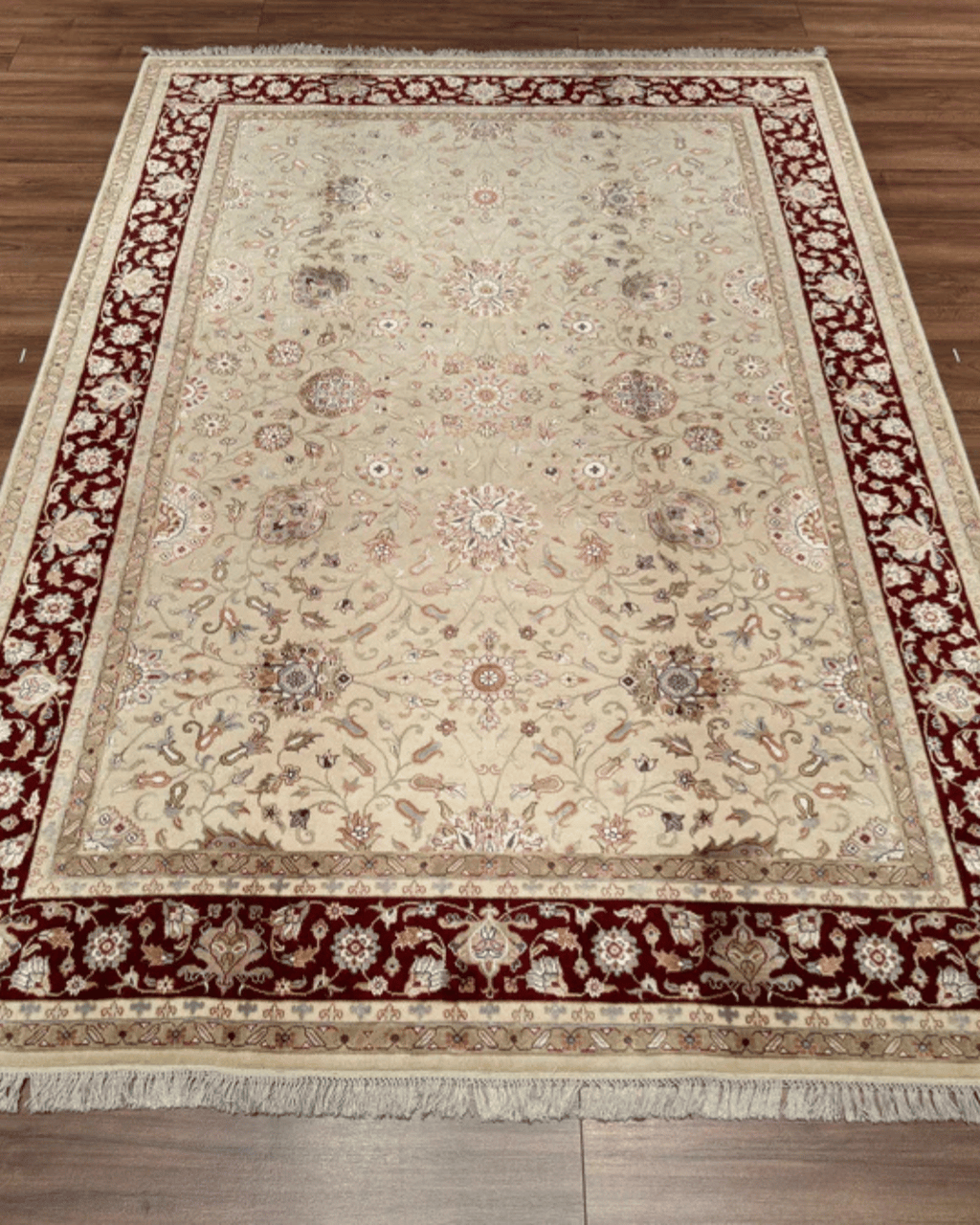 Tapis en laine style afghan 55 x 146 cm