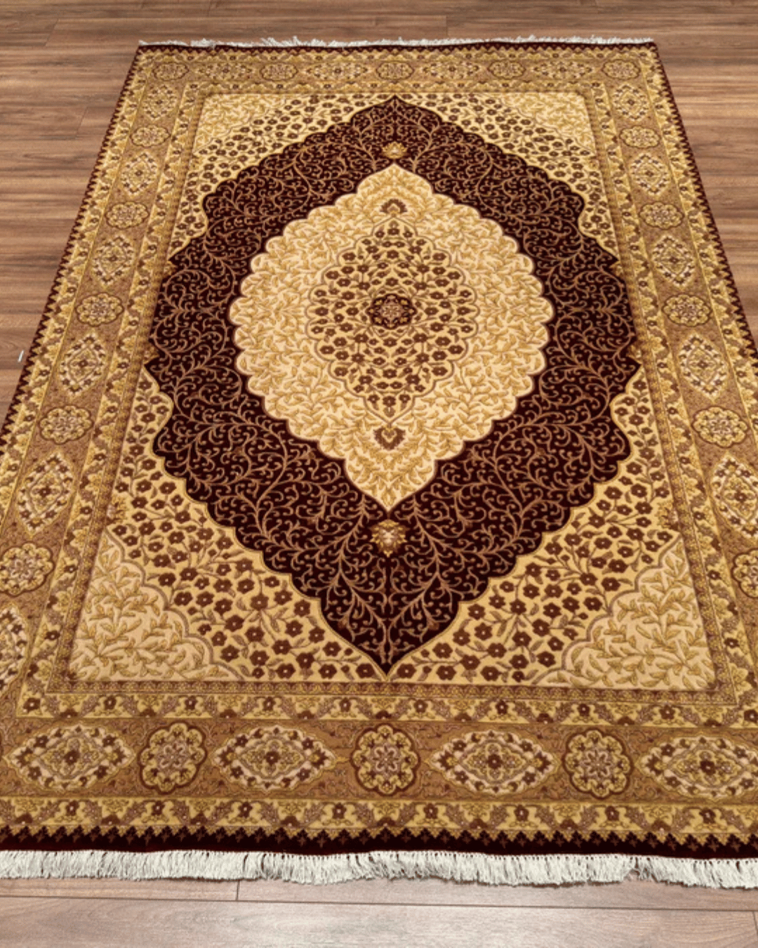 Ottoman Elegance Hand-Knotted Wool Rug 5' 7" x 8' 5"