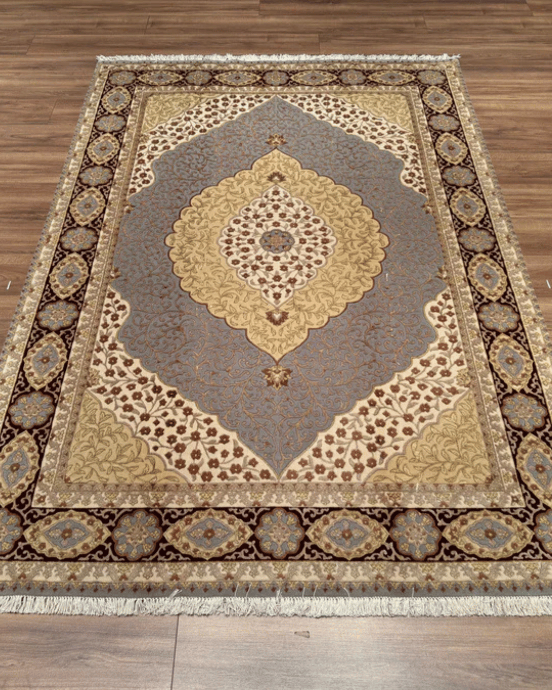 Tapis en laine style afghan 55 x 146 cm