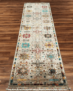 Tapis en laine style afghan 55 x 146 cm