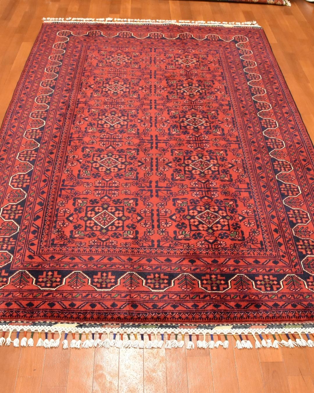 Afghan Hamyap Style Hand-Knotted Wool Rug 4' x 6' 1"