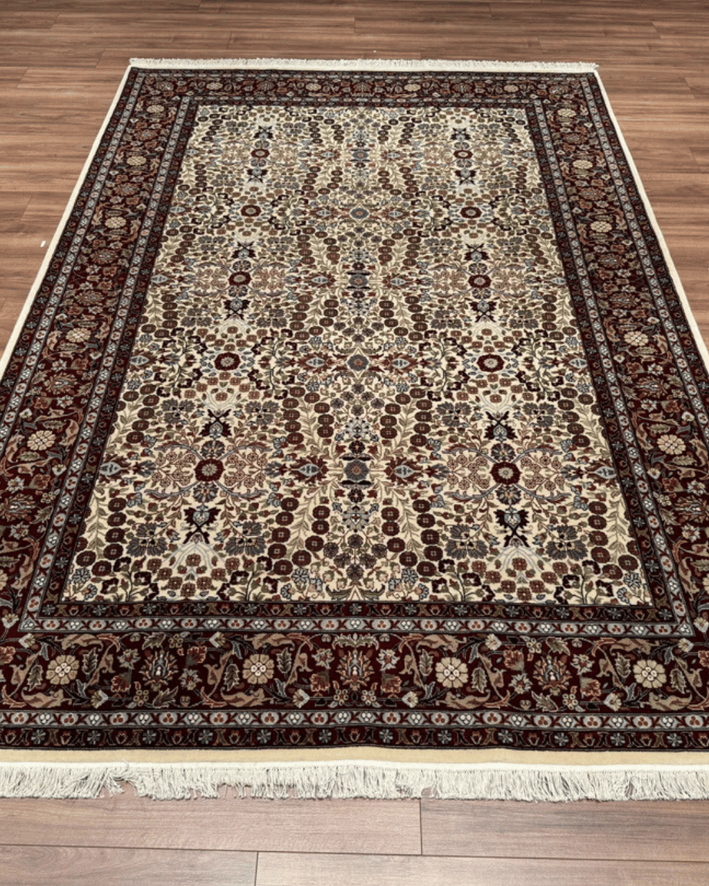 Hereke Hand-Knotted Wool Rug 6' 5" x 9' 5"