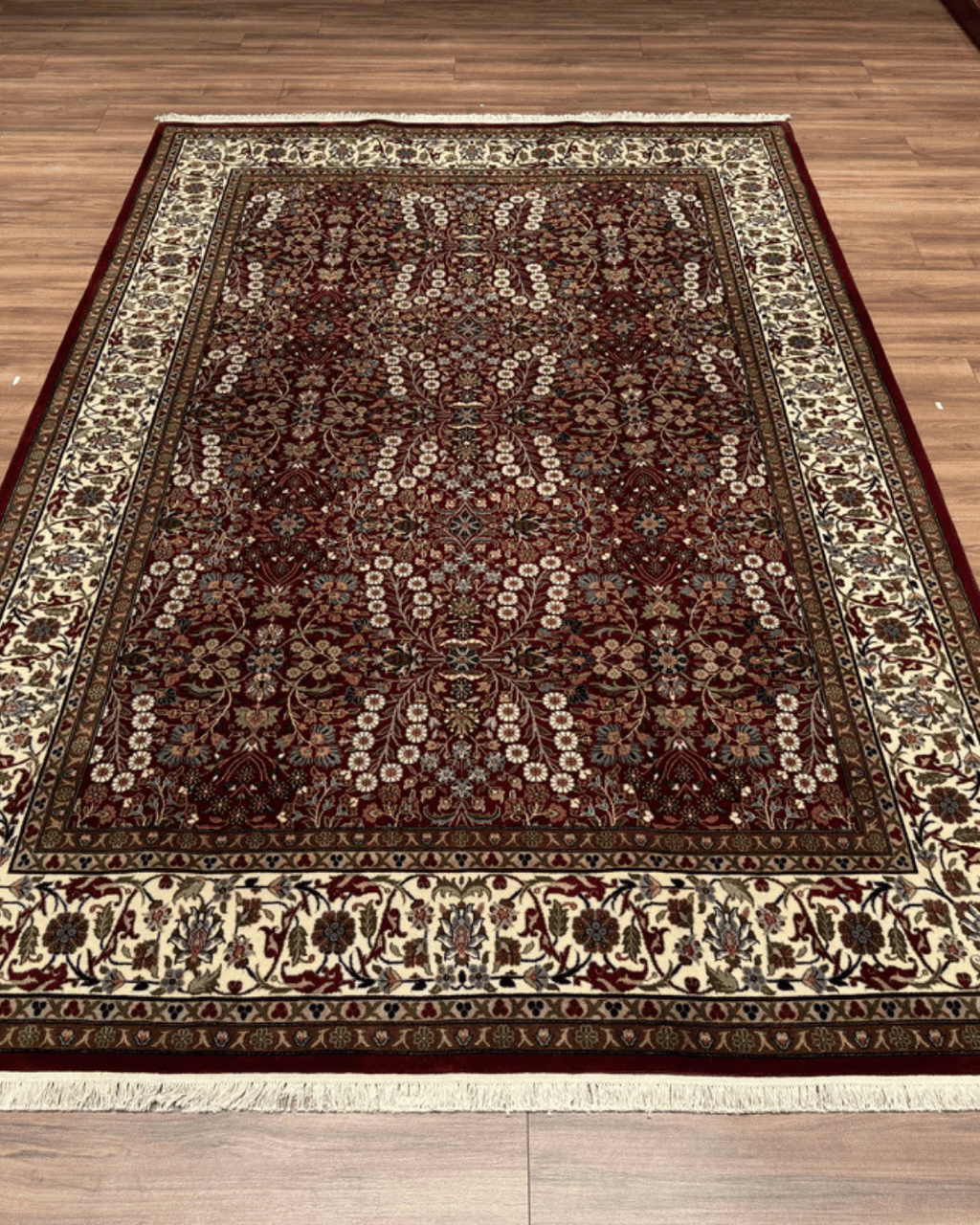 Hereke Hand-Knotted Wool Rug 6' 5" x 9' 5"