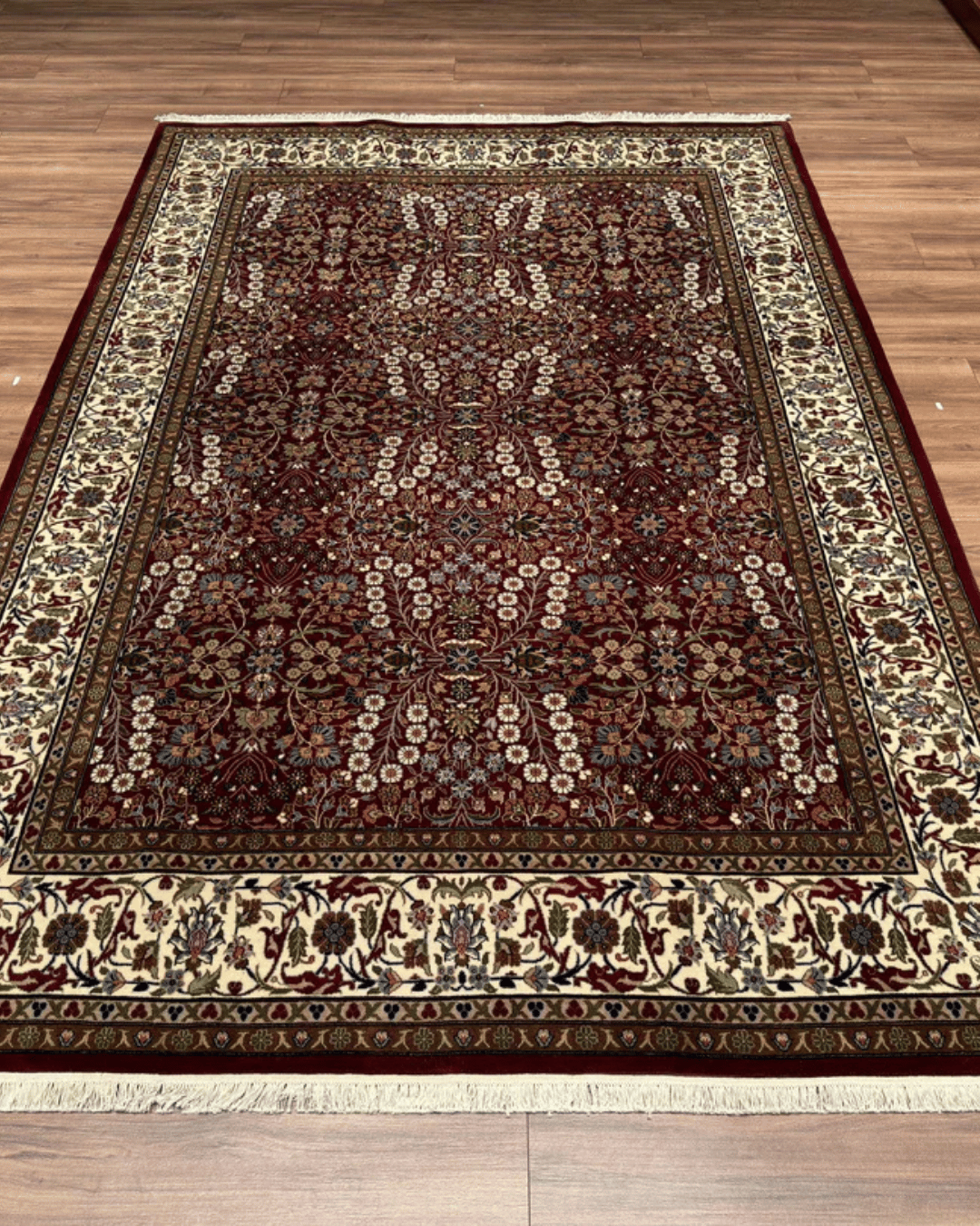 Hereke Hand-Knotted Wool Rug 6' 5" x 9' 5"
