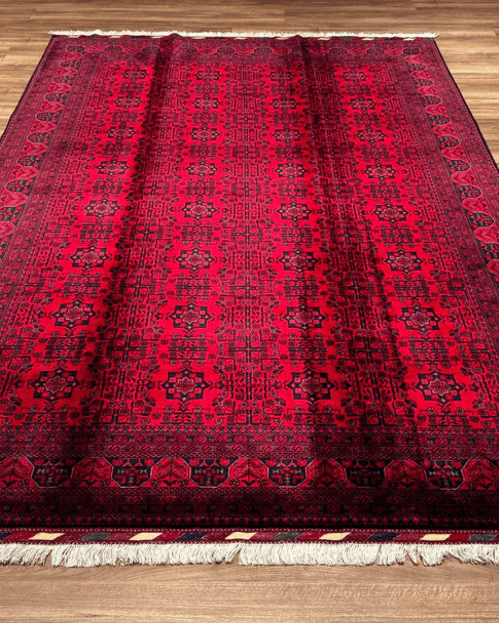 Handwoven Afghan Style Wool Rug 6' 4" x 9' 7"