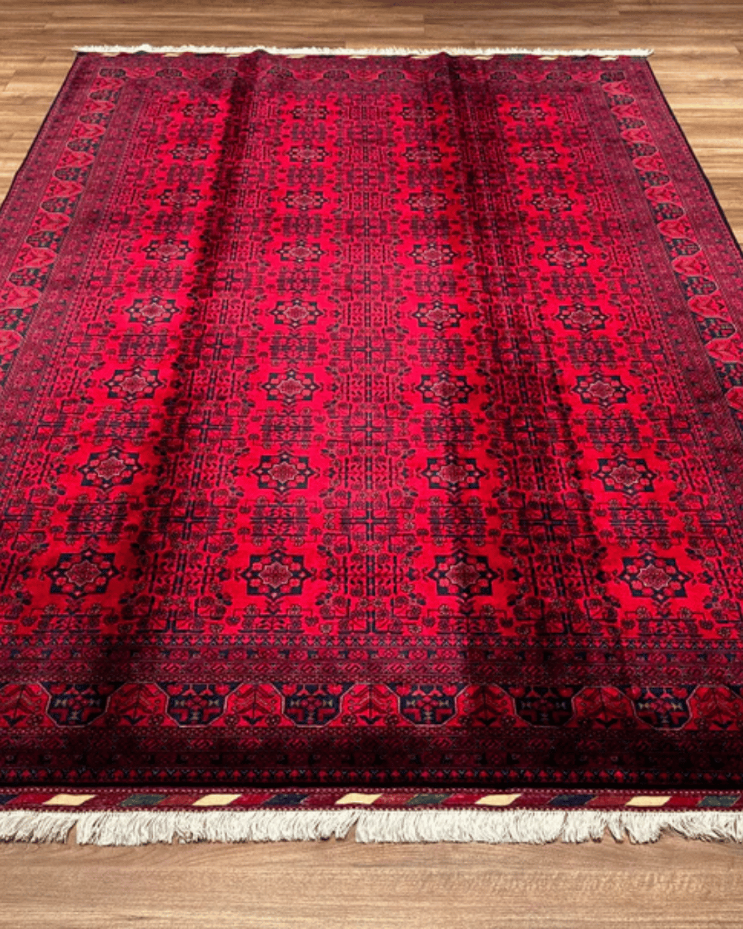 Handwoven Afghan Style Wool Rug 6' 4" x 9' 7"