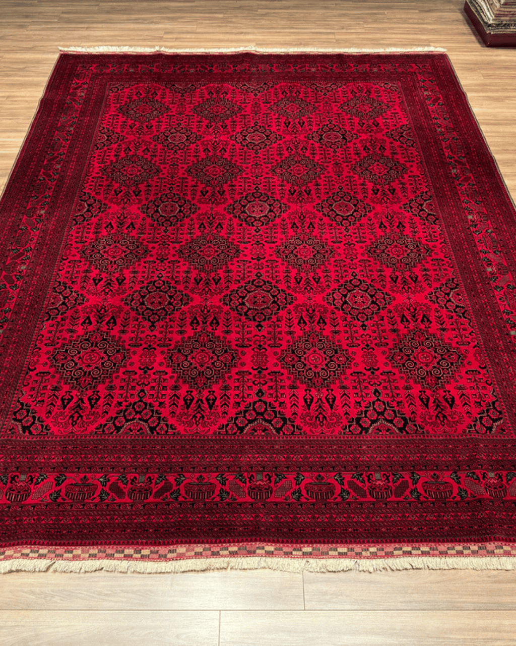 Handwoven Afghan Style Wool Rug 9' 6" x 12' 5"