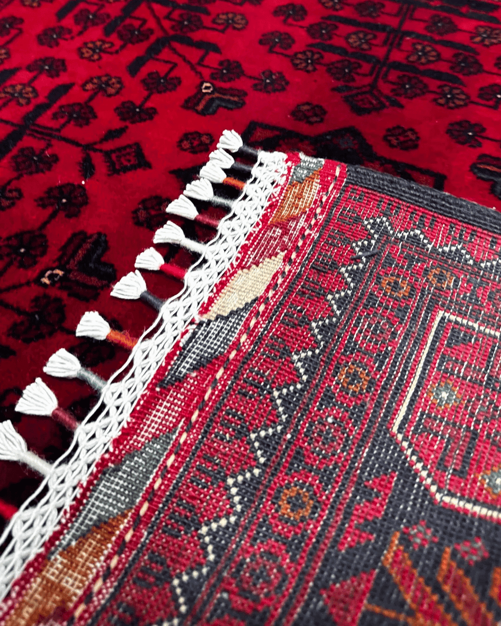 Handwoven Afghan Style Wool Rug 3' 2" x 4' 9"