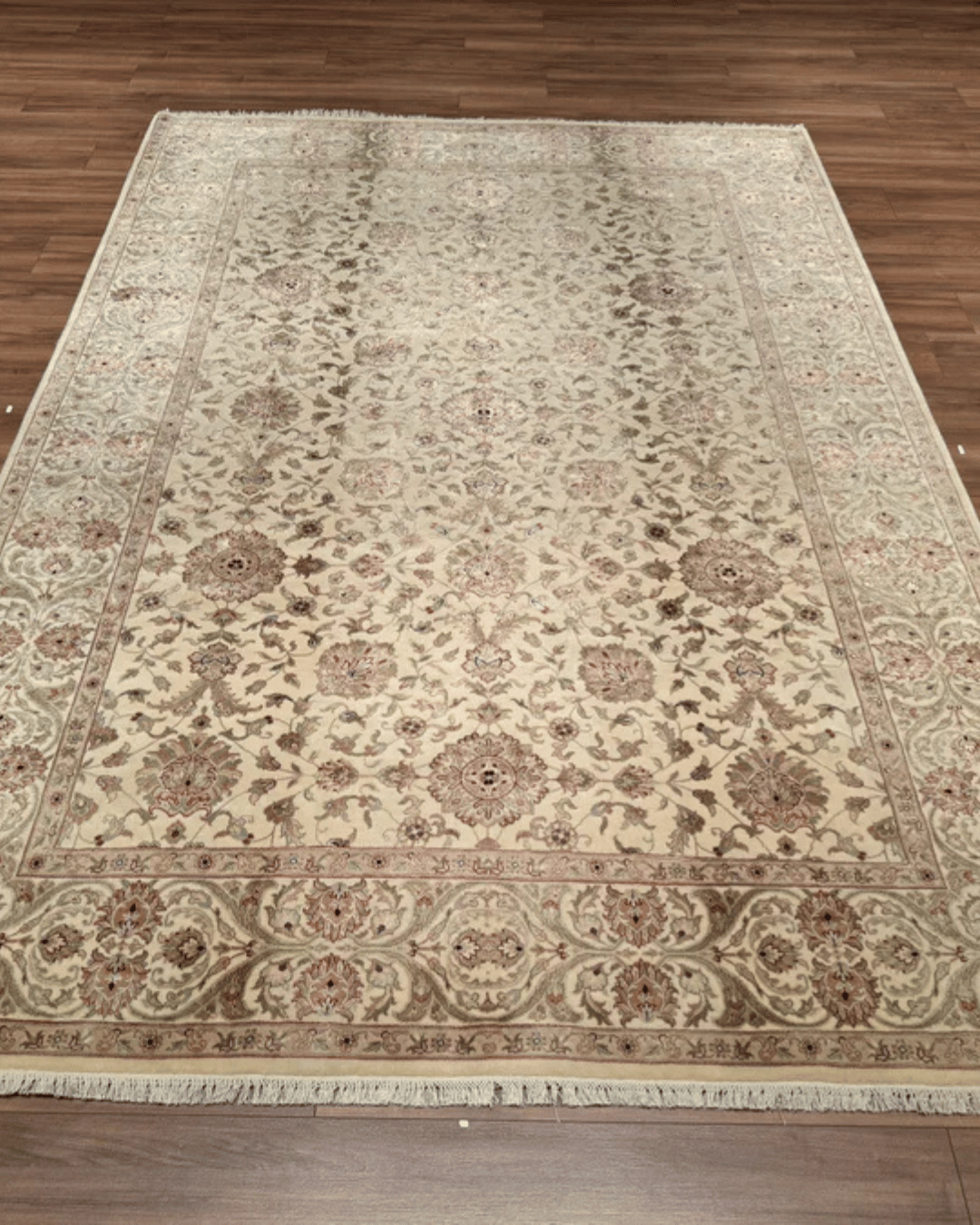 Ottoman Elegance Hand-Knotted Wool Rug 6' 7" x 9' 9"