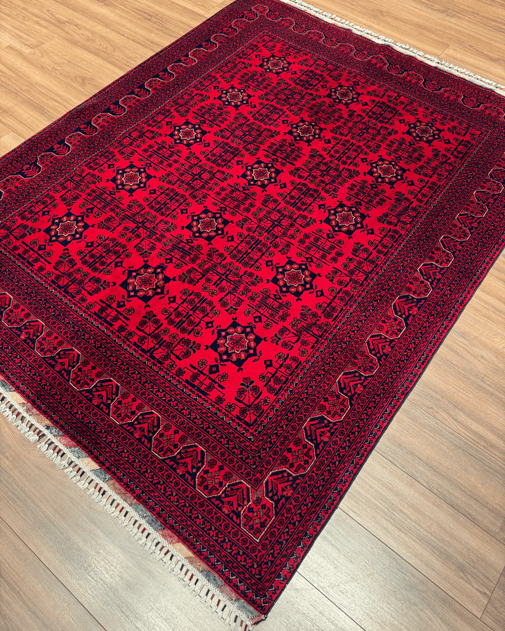 Tapis en laine style afghan 55 x 146 cm