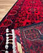 Tapis en laine style afghan 55 x 146 cm