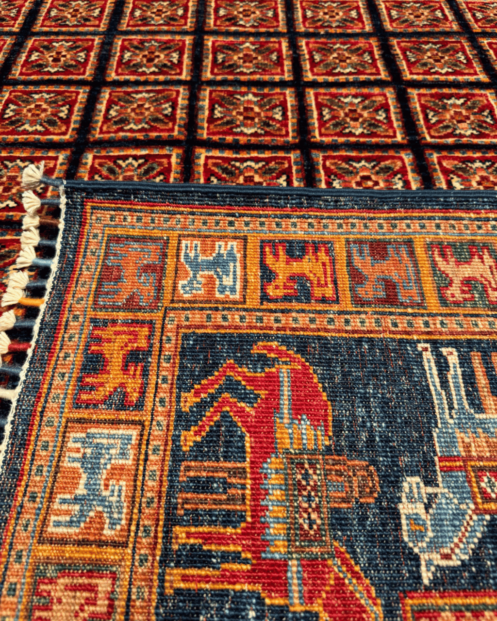 Pazyrk Hand-Knotted Wool Rug 5' 7" x 7' 6"