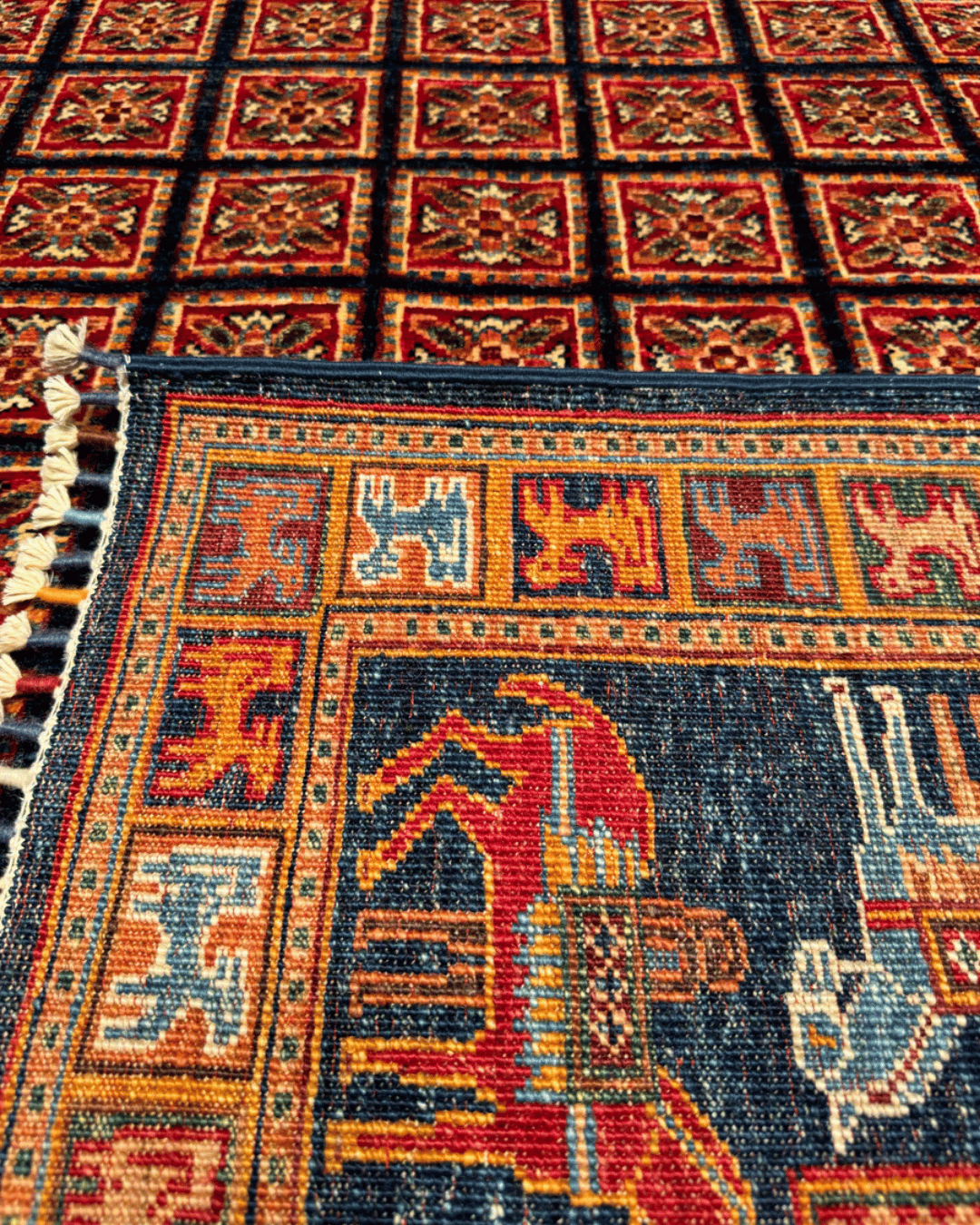 Pazyrk Hand-Knotted Wool Rug 5' 7" x 7' 6"