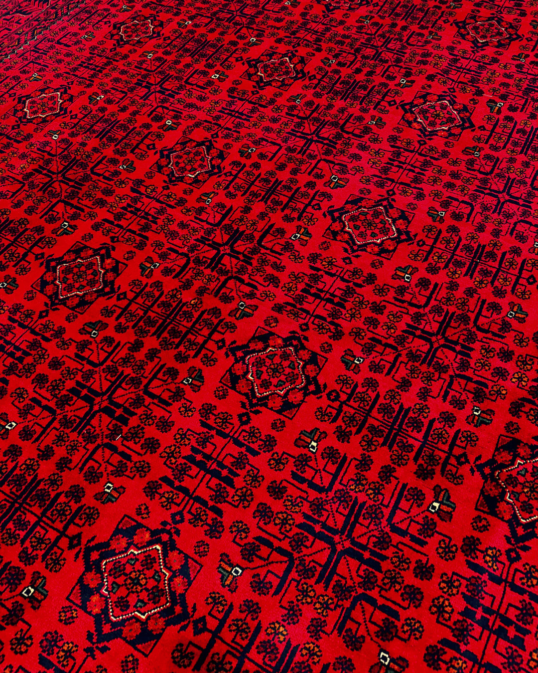 Handwoven Afghan Style Wool Rug 7' 9" x 9' 7"