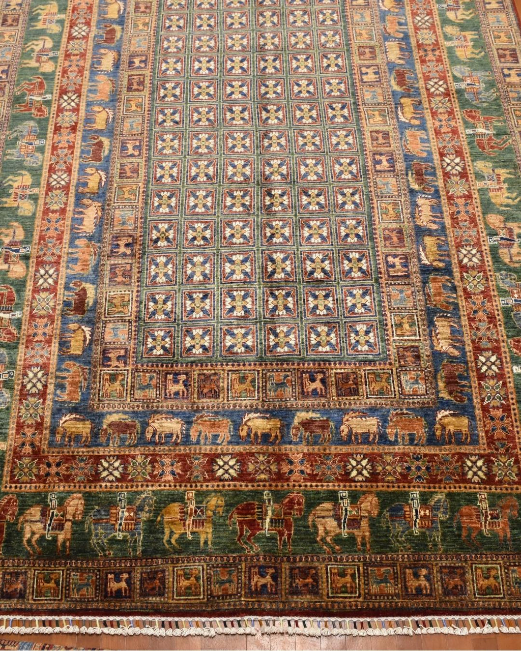 Pazyrk Hand-Knotted Wool Rug 6' 5" x 10' 5"