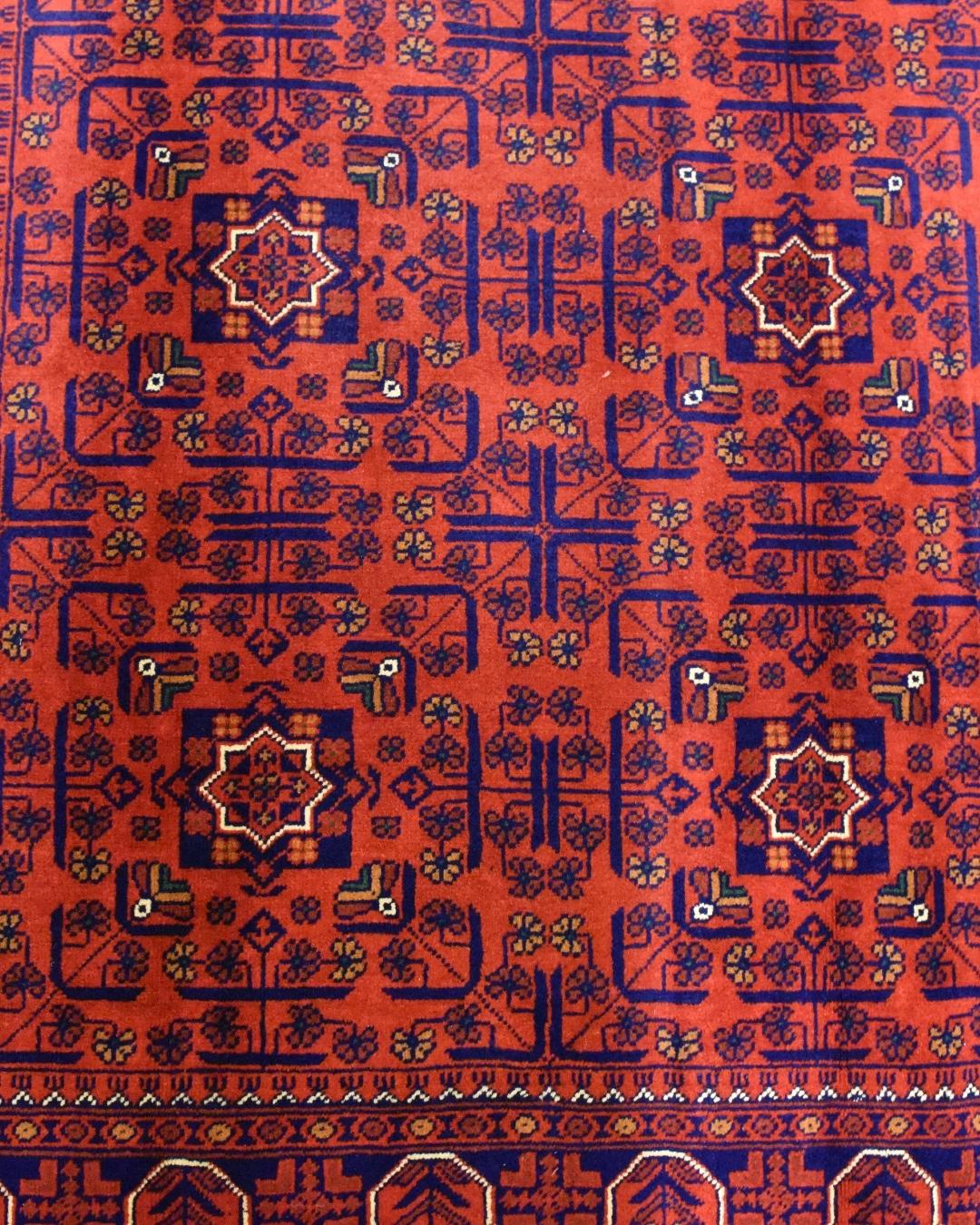 Afghan Hamyap Style Hand-Knotted Wool Rug 4' 1" x 6' 5"