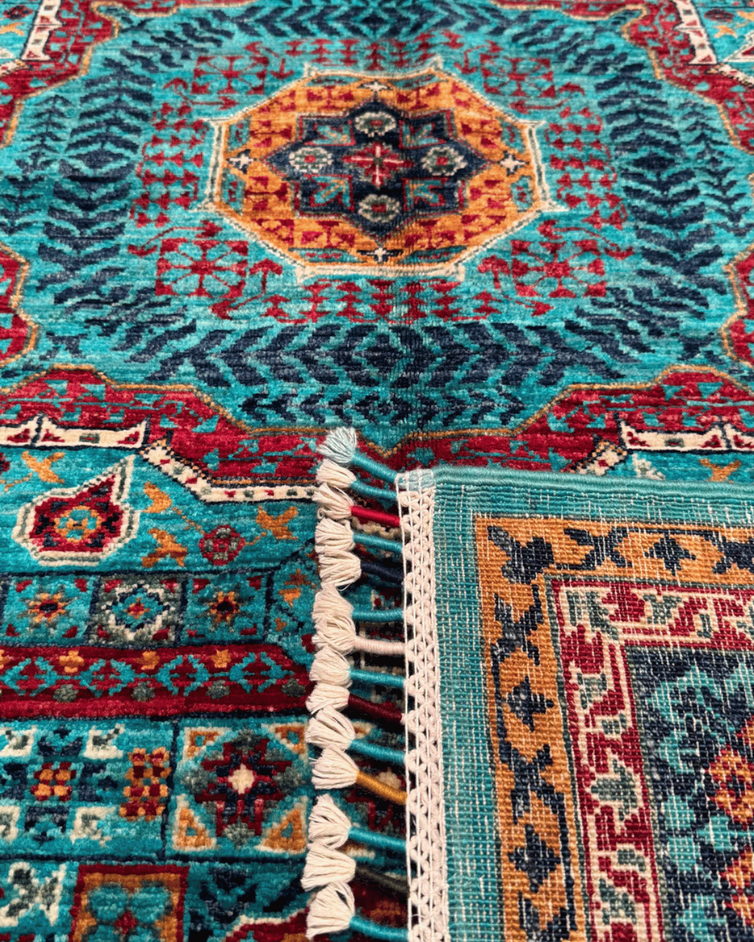 Mamluk Hand-Knotted Wool Rug 4' 3" x 5' 8"