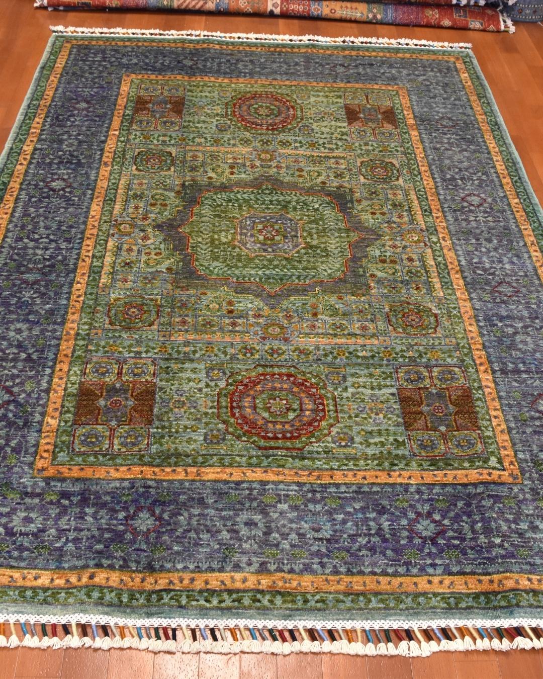 Mamluk Hand-Knotted Wool Rug 4' 2" x 6' 1"