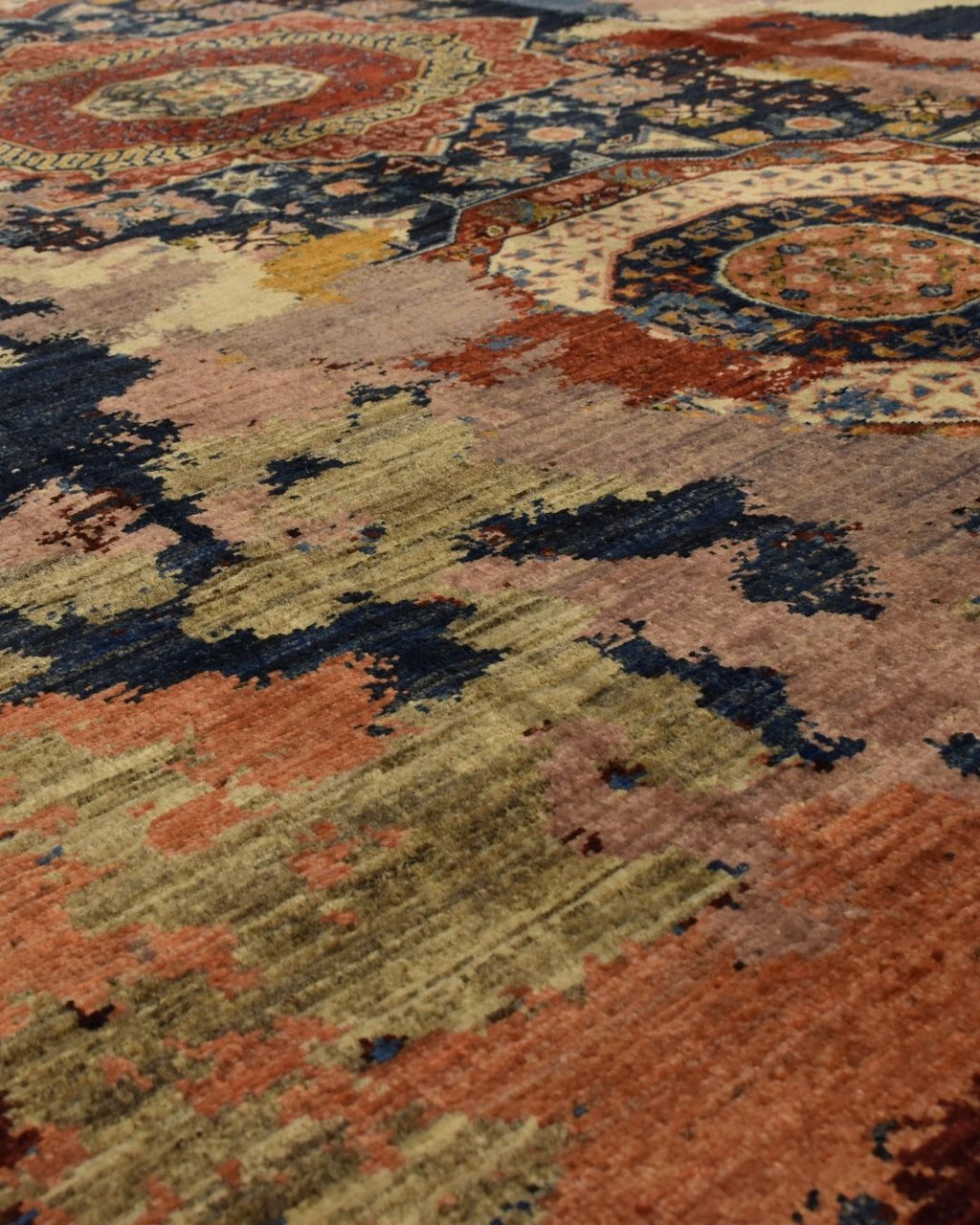 Tapis en laine style afghan 55 x 146 cm